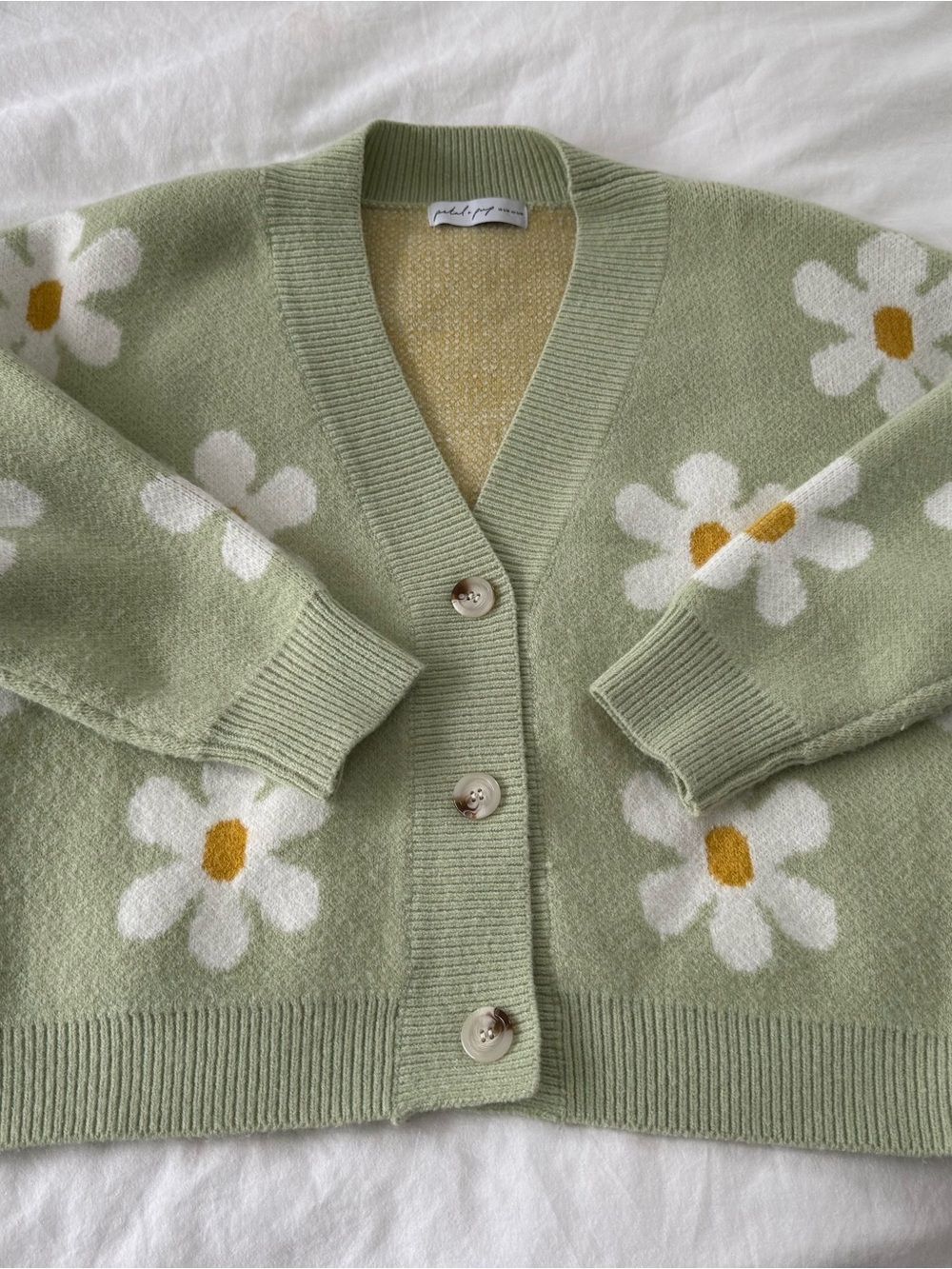 Petal & Pup Sage Green Daisy Cardigan